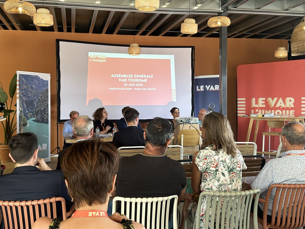 [🔴 LIVE]

🗣️ <a href="/g_decard/">Guillaume Decard</a>, président de <a href="/VarTourisme/">Var Tourisme</a>, ouvre l’Assemblée Générale 2025 à #southwakepark à #pugetsurargens.

📊 Un temps fort pour revenir sur les actions menées en 2024 et partager les prochains objectifs touristiques dans #LeVar.

 #TourismeVar