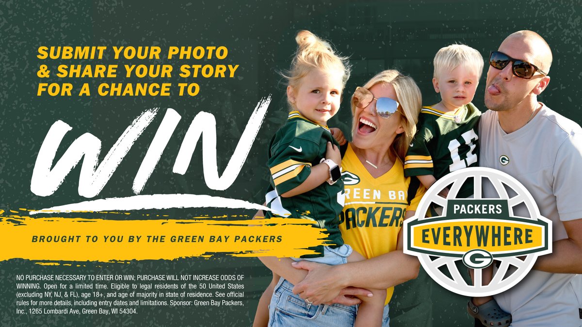 packeverywhere's tweet image. Let us know your favorite Packers memory & you could win a $500 @packersproshop gift card! 🎉
Submit a 📸 and share your story to enter!
➡️ pckrs.com/b45g7fgy