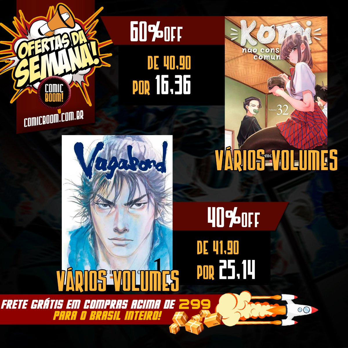 COMICBOOM_hqs's tweet image. Tá no ar mais um Ofertas da Semana! 🔥
Mais uma segunda-feira cheia de promoções dos seus quadrinhos favoritos! Mas corra que o estoque acaba rápido!
Tem gibi da Panini, Mythos, Veneta, JBC, NewPop, Suma e Pipoca & Nanquim.
LINK NA BIO!!!