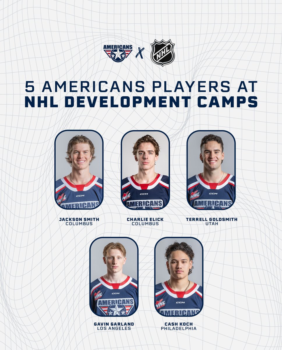 It's camping szn. 

Jackson Smith, Charlie Elick (CBJ), Terrell Goldsmith (UTA), Gavin Garland (LA) and Cash Koch (PHI) are heading to NHL Development Camps!