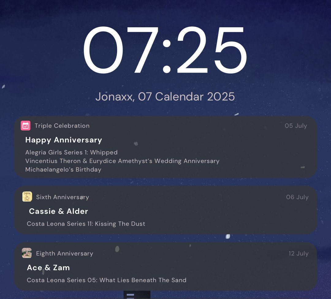 jonaxxuniverse_'s tweet image. Jonaxx Calendar for the Month of JULY 🗓️
05 - Whipped Anniversary
05 - Vince and Eury’s Wedding Anniversary
05 - Michaelangelo’s Day
06 - Kissing The Dust Anniversary
12 - What Lies Beneath The Sand Anniversary
14 - Alonzo Salvaterra’s Day
17 - Nung Na-realize Mo Na Anniversary