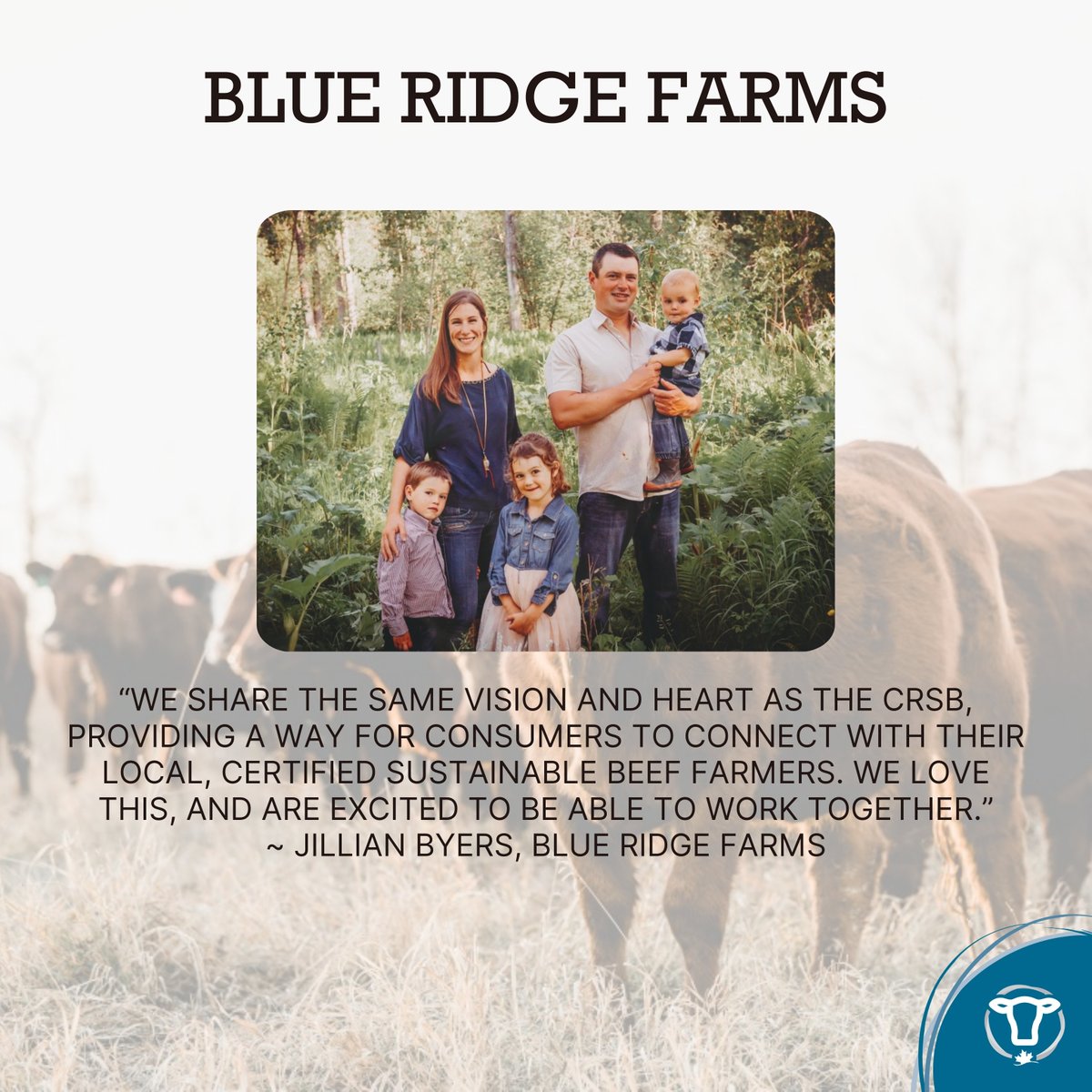 CRSB_beef's tweet image. Blue Ridge Farms is a family-run operation focused on sustainable ranching & community connection. The Byers family raises cattle with care, prioritizing land stewardship & local food access. Read their story and meet more CRSB Certified Farms and Ranches: bit.ly/3yEwGJG