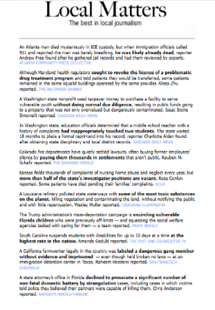 Thrilled to see <a href="/IRE_NICAR/">Investigative Reporters & Editors</a> recognize our recent work in the <a href="/HeraldTribune/">Sarasota Herald-Tribune</a>  on strangulation murders in our area in its recap of the nation's best investigative journalism by local news organizations. We've committed to watchdog reporting and it's nice to see it recognized.