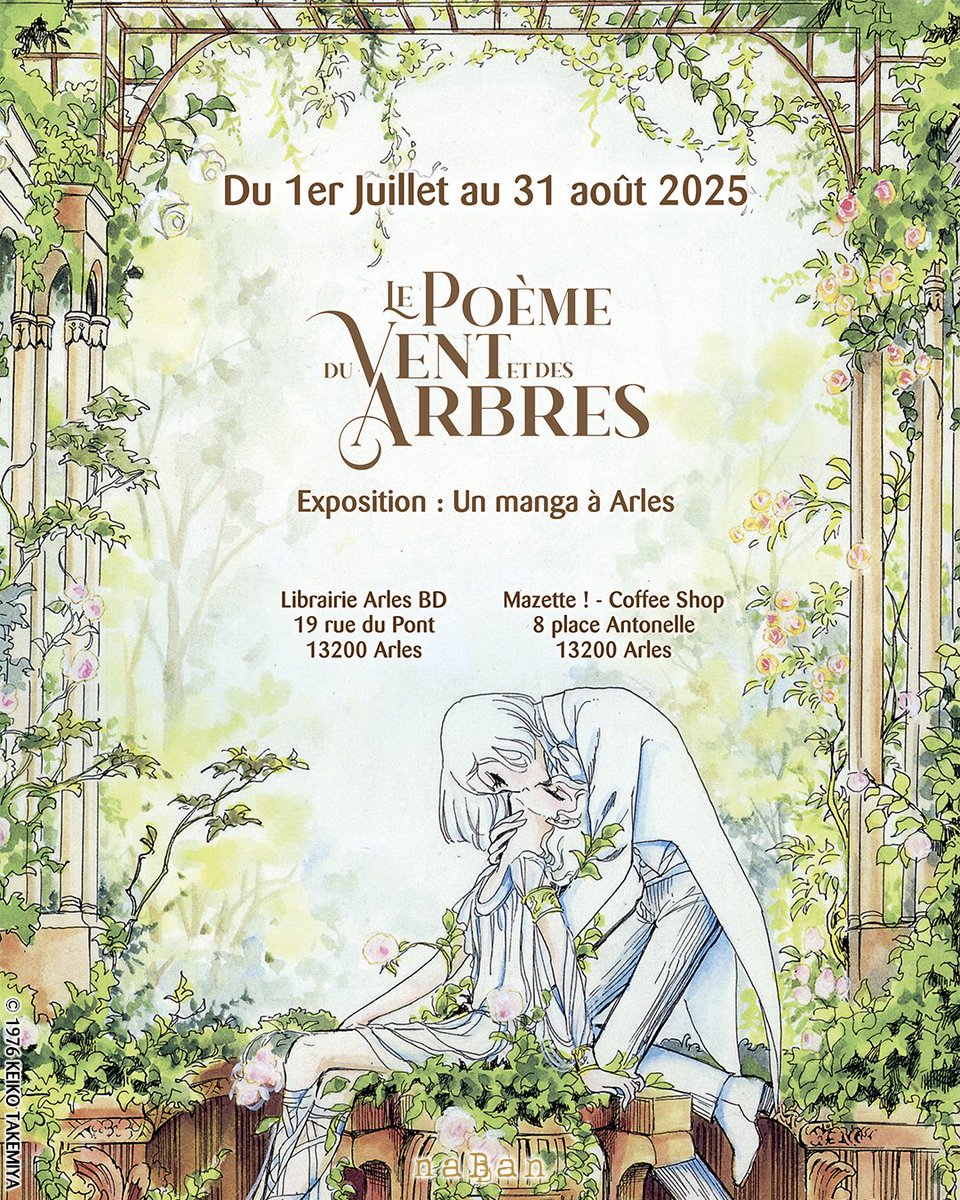 🌹 EXPOSITION : Le Poème du Vent et des Arbres

Avec la librairie ArlesBD, nous avons le plaisir de proposer une exposition entre leurs murs et ceux du coffee shop Mazette !, situé à quelques minutes à pied.

📍 Arles BD, 19 rue du Pont
Mazette !, 8 place Antonelle
13200 Arles
