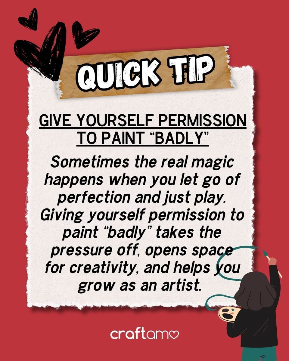 Craftamo® Art Supplies (@craftamo) on Twitter photo Let go of perfection and just create. ❤️
——
➡️ Follow <a href="/craftamo/">Craftamo® Art Supplies</a> for more creative art tips & cruelty free art supplies.
——
#Craftamo #Paintbrush #Watercolor #ArtTechniques #ArtTutorial #ArtTips #Painting #Artist #Art #Artwork #ArtHack Let go of perfection and just create. ❤️
——
➡️ Follow <a href="/craftamo/">Craftamo® Art Supplies</a> for more creative art tips & cruelty free art supplies.
——
#Craftamo #Paintbrush #Watercolor #ArtTechniques #ArtTutorial #ArtTips #Painting #Artist #Art #Artwork #ArtHack