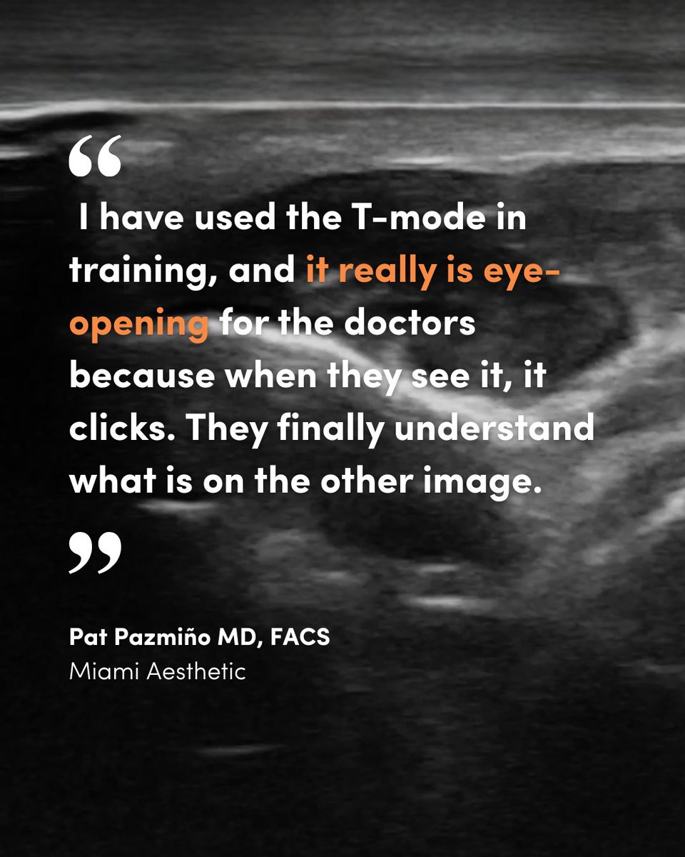 “When they see it, it clicks.”
 Dr. Pat Pazmiño says Clarius T-Mode helps plastic surgeons finally understand what they’re seeing.
 See why it’s a game-changer for training &amp; safety: bit.ly/T-Mode-With-Dr…
 #TMode #PlasticSurgery #ClariusInPractice #SmartUltrasound