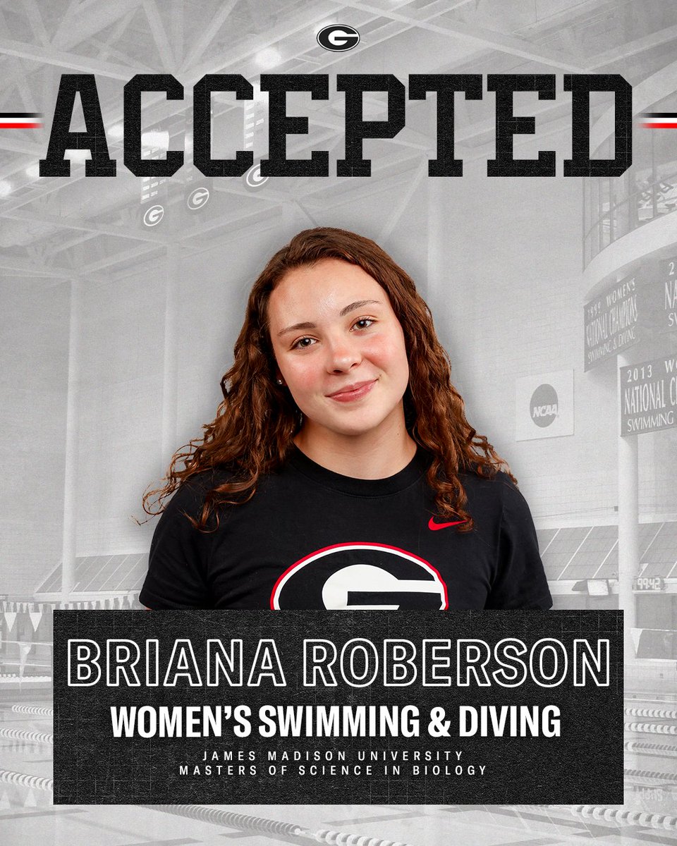 Congratulations to Briana Roberson of @ugaswimdive on her acceptance into to the Masters of Science in Biology program at James Madison University! Briana recently completed her undergraduate degree in Fisheries and Wildlife from @ugawarnell. Congrats, Briana!