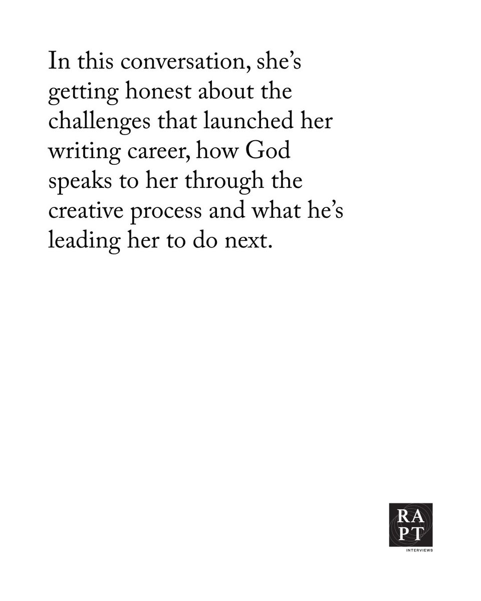 Rapt Interviews (@raptinterviews) on Twitter photo In this conversation, <a href="/DanaMentink/">Dana Mentink</a> is getting honest about the challenges that launched her writing career, how God speaks to her through the creative process and what he’s leading her to do next.
Read more of Dana's thought-provoking interview:
raptinterviews.com/features/dana-… In this conversation, <a href="/DanaMentink/">Dana Mentink</a> is getting honest about the challenges that launched her writing career, how God speaks to her through the creative process and what he’s leading her to do next.
Read more of Dana's thought-provoking interview:
raptinterviews.com/features/dana-…