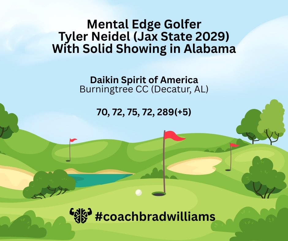 Brad Williams, M.S. (@mentaledgetx) on Twitter photo ⛳️💪🏻🧠💯 Playing in the same state that is home to his soon-to-be college team, Tyler (finish FB or IG <a href="/MentalEdgeTX/">Brad Williams, M.S.</a>)
.
<a href="/tylerneidelgolf/">Tyler Neidel</a>
<a href="/JaxStateMG/">Jacksonville State Men's Golf</a>
<a href="/ConferenceUSA/">Conference USA</a>
.
⬇️⬇️⬇️
#mentaledgetx
#coachbradwilliams
#buildingchampions
#EliteMindset
#gamedayfocus
#AthleteResilience ⛳️💪🏻🧠💯 Playing in the same state that is home to his soon-to-be college team, Tyler (finish FB or IG <a href="/MentalEdgeTX/">Brad Williams, M.S.</a>)
.
<a href="/tylerneidelgolf/">Tyler Neidel</a>
<a href="/JaxStateMG/">Jacksonville State Men's Golf</a>
<a href="/ConferenceUSA/">Conference USA</a>
.
⬇️⬇️⬇️
#mentaledgetx
#coachbradwilliams
#buildingchampions
#EliteMindset
#gamedayfocus
#AthleteResilience