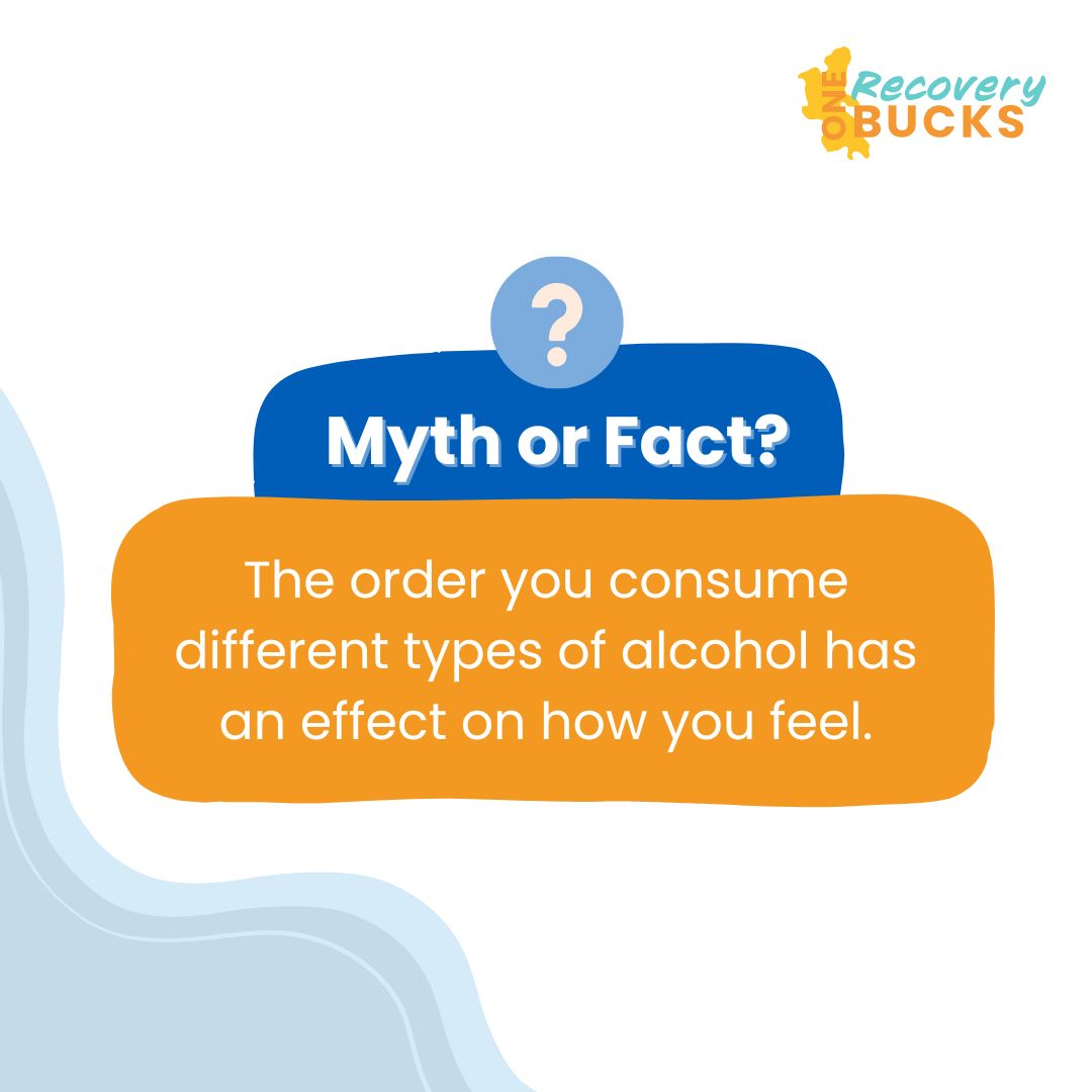 This #MythBusterMonday, we're addressing the misconception that the order you consume different types of alcohol has an effect on how you feel.

It's not the order of alcohol that determines how you feel, it is the amount and speed that you drink that makes the real difference.