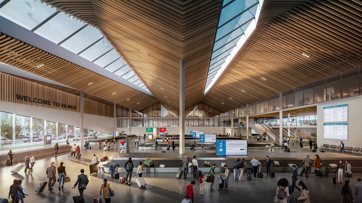 Zaha Hadid Architects wins competition for New Arrivals Terminal at Vilnius Airport, Lithuania ow.ly/3a7l50WiiLM