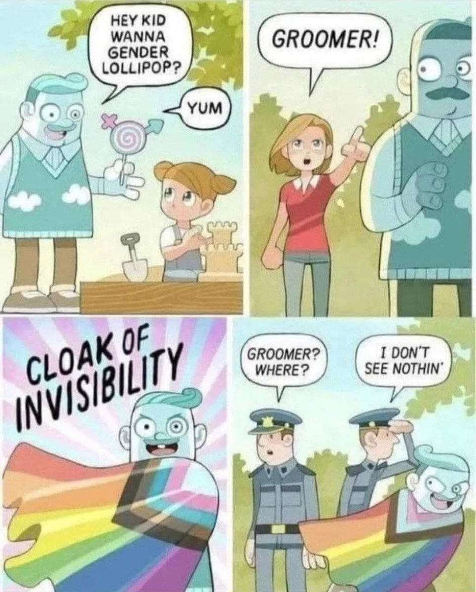 againstgrmrs's tweet image. That flag ain’t a force field. You don’t get to hide under rainbows &amp;amp; think we won’t see you preying on kids. And those looking the other way? You’re not allies, you’re accomplices.

Being LGBTQ+ doesn’t make you above the law. Don’t insult the rest of us with actual morals.