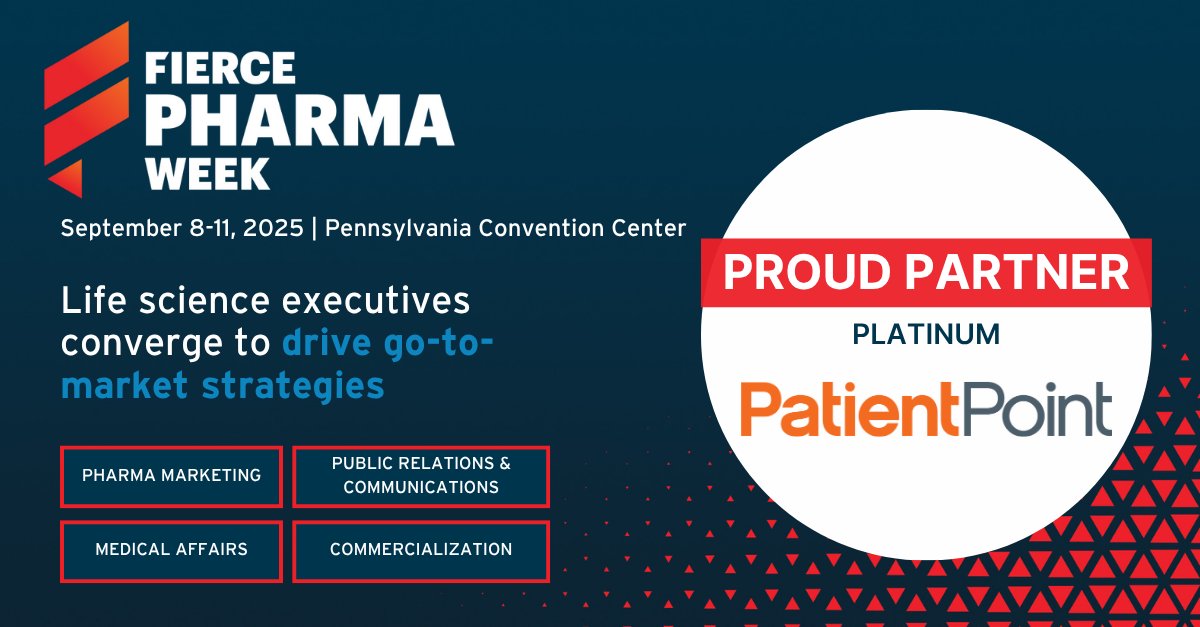 Please join us in welcoming @PatientPoint as a Platinum partner of #FiercePharmaWeek2025.

From September 8–11, Philadelphia will host one of the most impactful gatherings, uniting pharma professionals across fields.

Explore what’s ahead » loom.ly/XbwEBIA