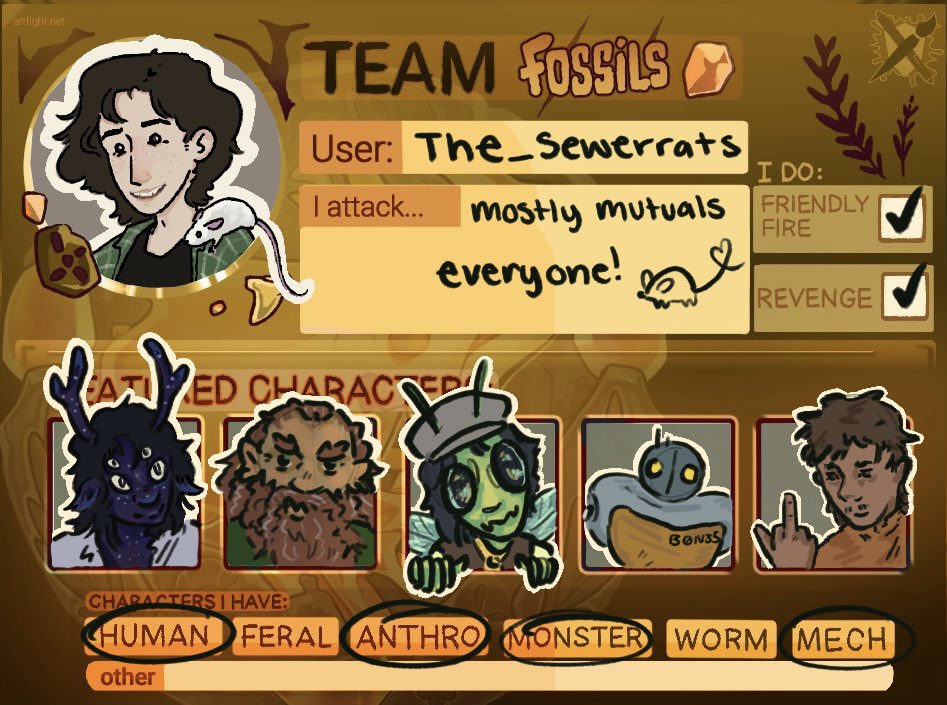 TEAM FOSSILS!!!! #artfight2025 #artfight