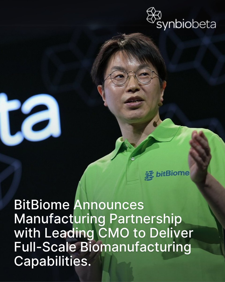 SynBioBeta's tweet image. @BitBiome_official Announces Manufacturing Partnership with Leading CMO to Deliver Full-Scale Biomanufacturing Capabilities. BitBiome, Inc. has formed a strategic partnership with a major contract manufacturing organization to enhance its biomanufacturing capabilities, enabling…