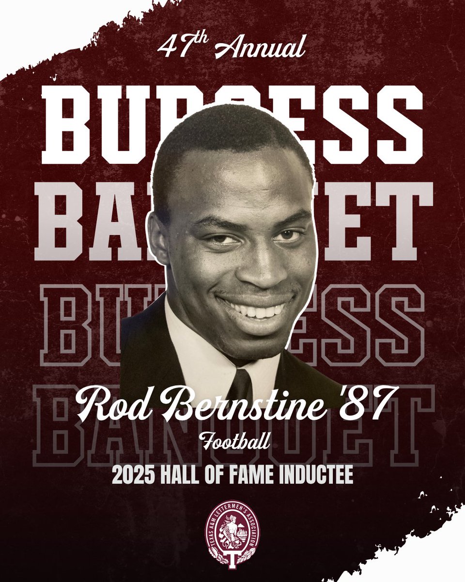 TAMULettermen's tweet image. Honoree Spotlight: Hall of Fame Inductee Rod Bernstine '87, Football
Rod Bernstine was a force for the Aggies from 1983–86, helping lead the team to SWC Championships and earning All-America honors in 1986.
#TAMU #AggieFootball #RodBernstine #12thMan #Lettermen