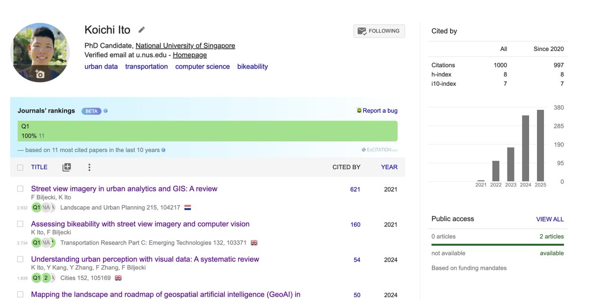I'm happy to have reached a milestone – 1,000 citations!

scholar.google.com/citations?user…
