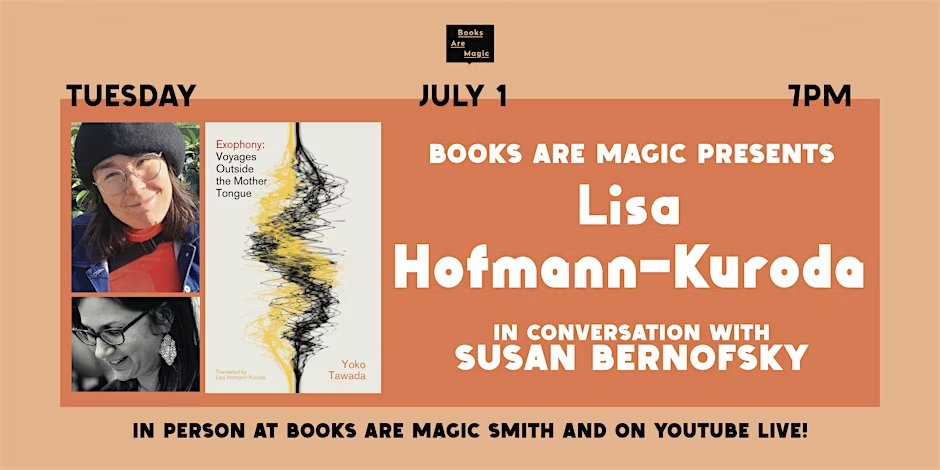 New Directions (@newdirections) on Twitter photo Join us tomorrow at <a href="/booksaremagicbk/">Books Are Magic</a> Smith St for the launch of Yoko Tawada’s EXOPHONY with translator Lisa Hofmann-Kuroda and <a href="/translationista/">Susan Bernofsky</a>. Two Tawada translators on Tawada’s radical experiments with language… not to be missed. RSVP here: eventbrite.com/e/in-store-lis… Join us tomorrow at <a href="/booksaremagicbk/">Books Are Magic</a> Smith St for the launch of Yoko Tawada’s EXOPHONY with translator Lisa Hofmann-Kuroda and <a href="/translationista/">Susan Bernofsky</a>. Two Tawada translators on Tawada’s radical experiments with language… not to be missed. RSVP here: eventbrite.com/e/in-store-lis…