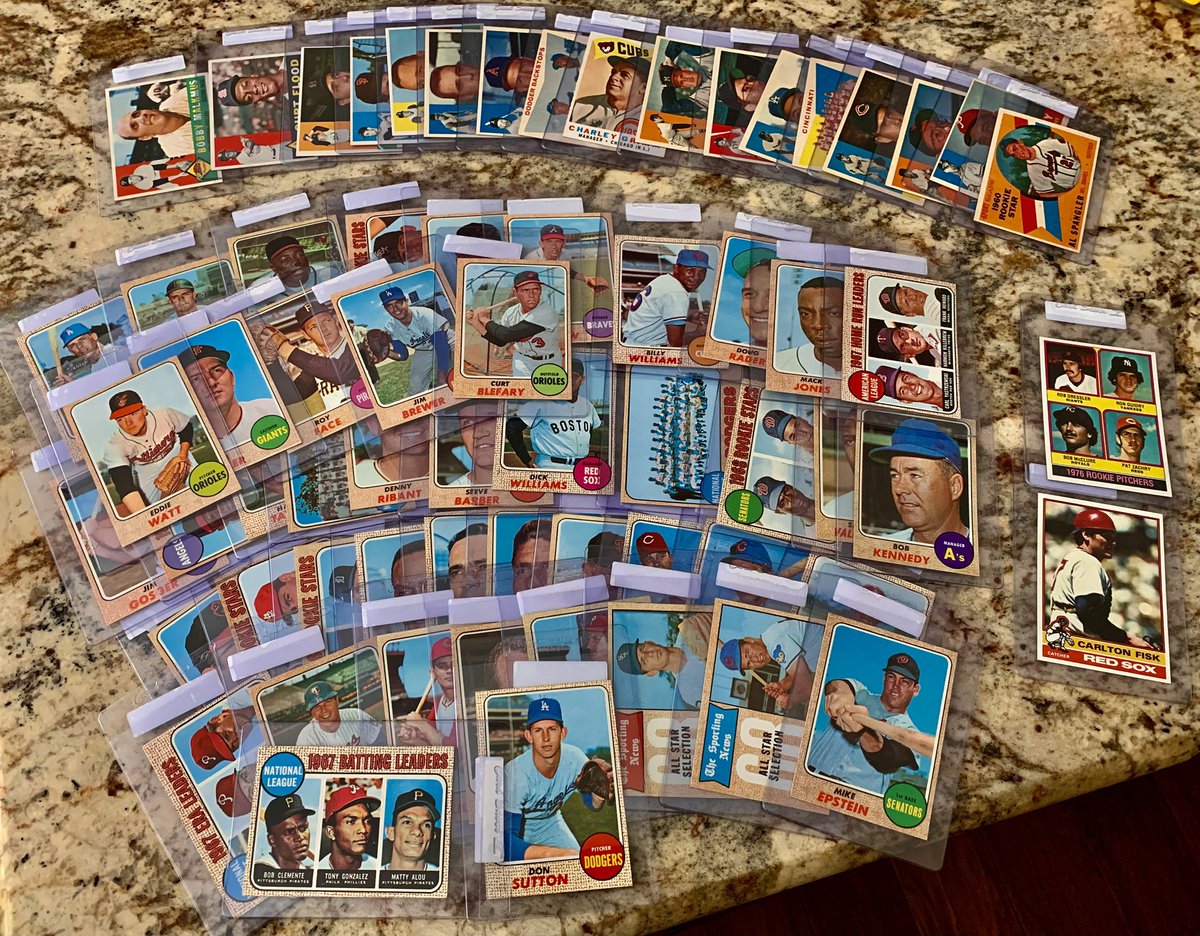 SKSportsCards's tweet photo. Huge mail day today - all smiles here!! 1960, 1968 and 1976 Topps baseball.  EXMT to NRMT across the board… https://t.co/lIIoCaQAaa