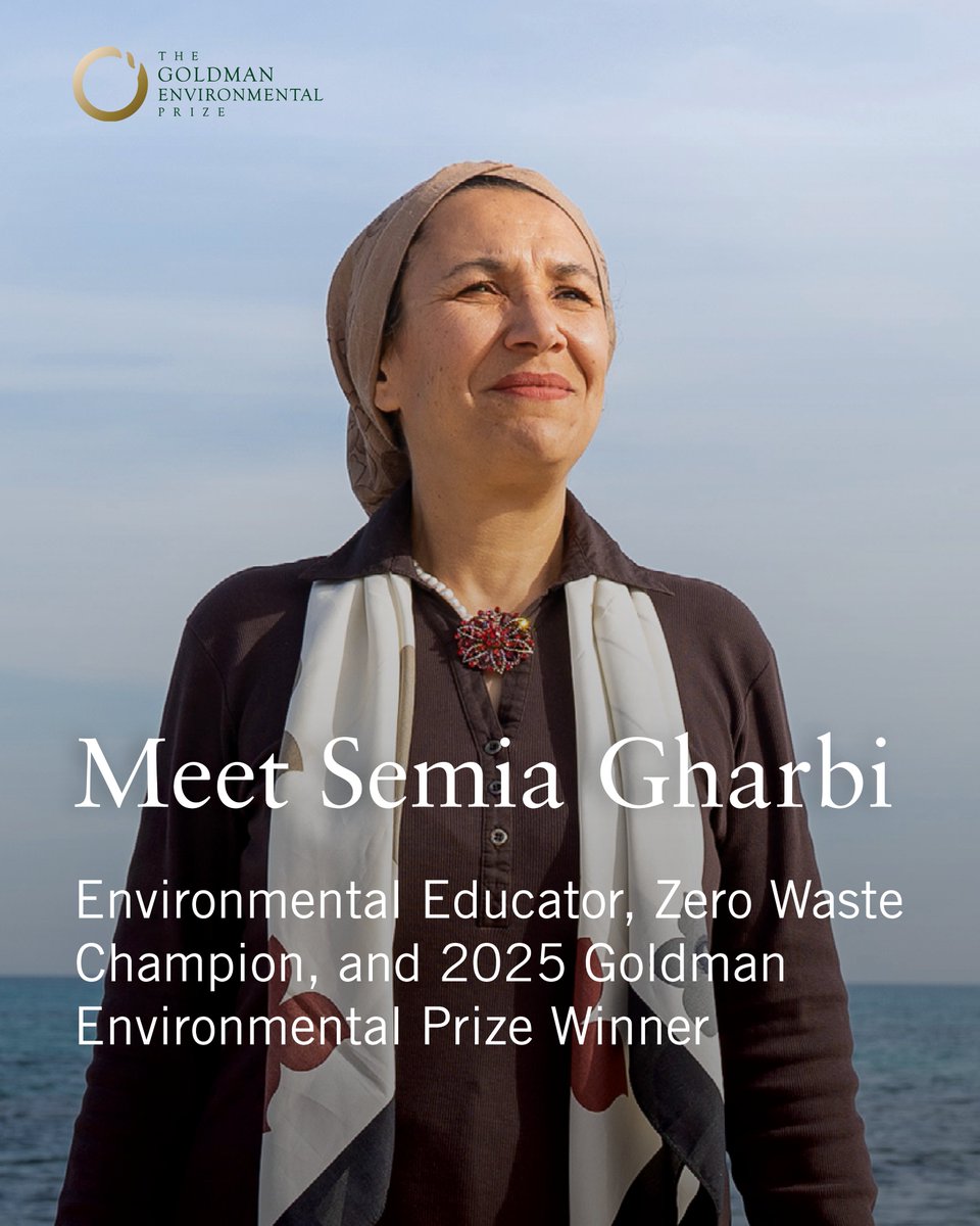 2025 #GoldmanPrize winner Semia Gharbi helped challenge a corrupt #waste trafficking scheme to illegally import thousands of tons of waste into #Tunisia.

Learn more about her successful campaign to protect Tunisia's #environment: goldmanprize.org/semia