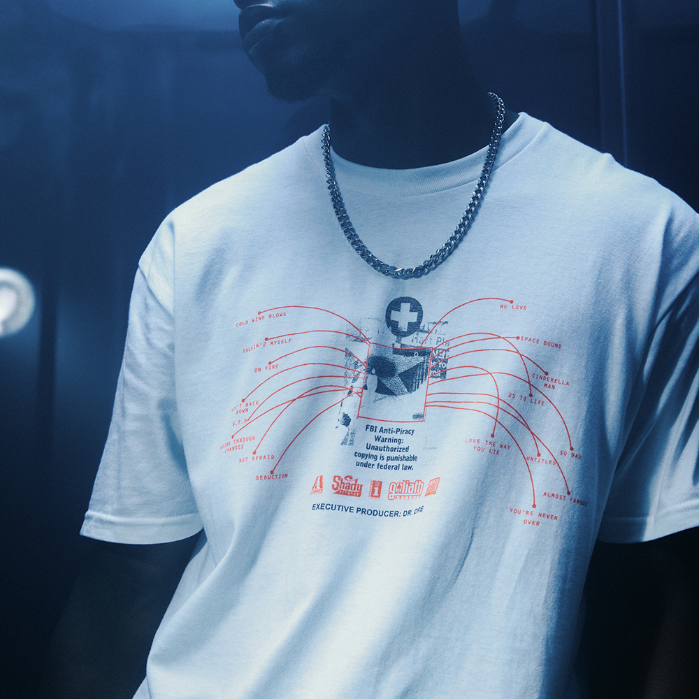 Eminem's tweet image. "Holla if you feel like you've been down the same road" 🙏 #Recovery15 capsule out now - shop.eminem.com