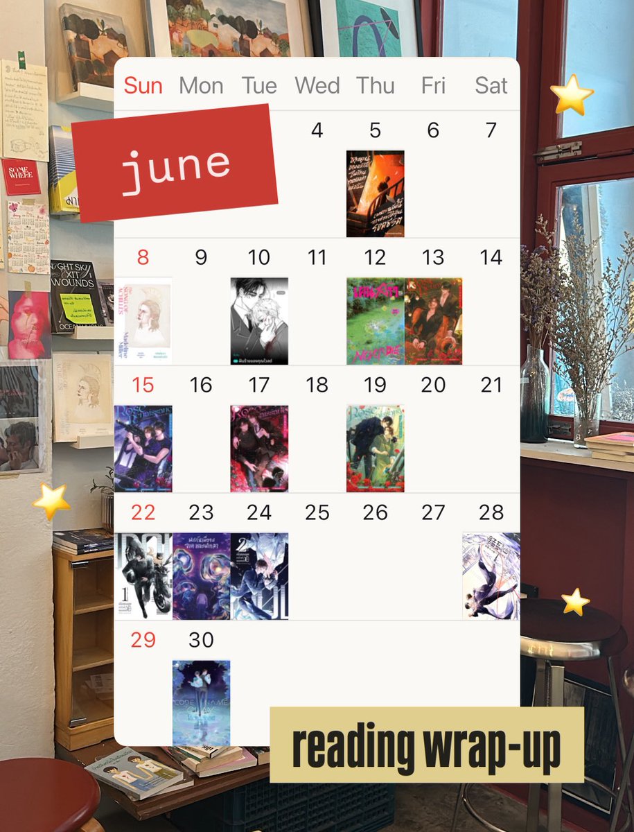 mynsbc's tweet image. ( jun/25 #readingwrapupth ft. my 🥇 ⊹₊⟡⋆ )
✶ เริ่มงานใหม่ 🤩👍🏻! เนื้องานต้องอ่านหนังสือเยอะมาก ก็เลยไม่มีแรงอ่านเล่มอื่น
✶ เดือนนี้ยกให้อะคิลลีส 🏆 แม้จะชอบต้นฉบับภาษาอังกฤษมากกว่ามากๆ ก็ตาม (ty kub @Arthxmn 💖)
✶ ปิดด้วย Code Name Clay นิยายฟรีจากแจ่มใส 😆✌🏼
#habchabc