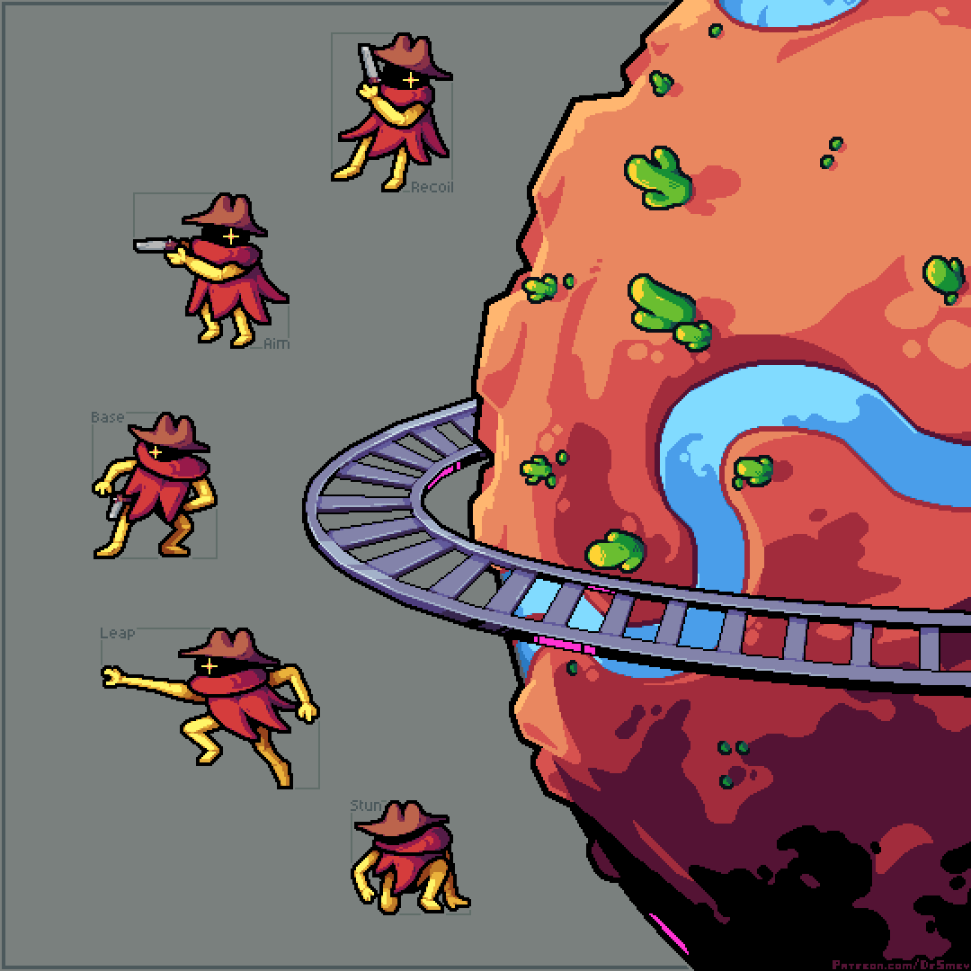 dr_smey's tweet image. #aseprite #pixelart
Desert planet and its protector
(Commission for upcoming indie bullet-hell game)