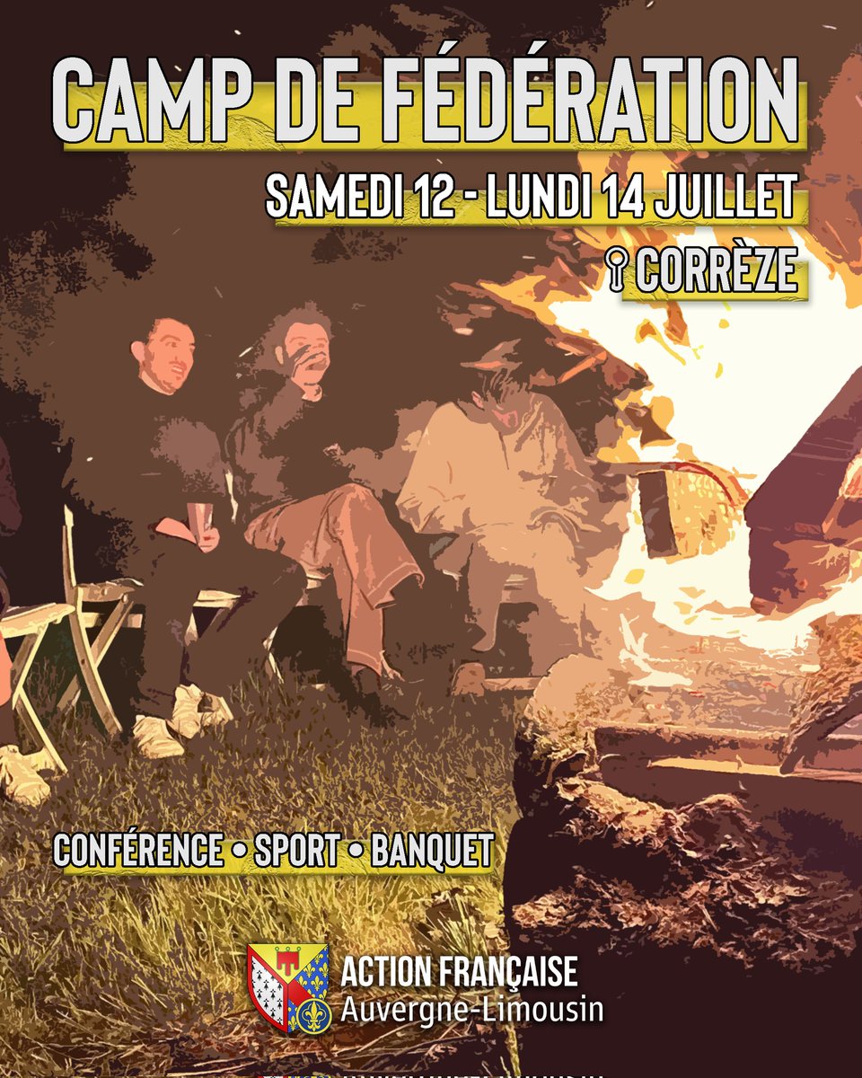 🌞 Les hauteurs corréziennes vous attendent !

Réservez votre weekend du 12 juillet pour participer au Camp de Fédération Auvergne-Limousin !

📚 Conférences
💡 Ateliers
🤝🏻 Stands
🥊 Activités sportives
🌳 Découverte de la région
🍖 Banquets traditionnels d'AF
🍺 Camaraderiea