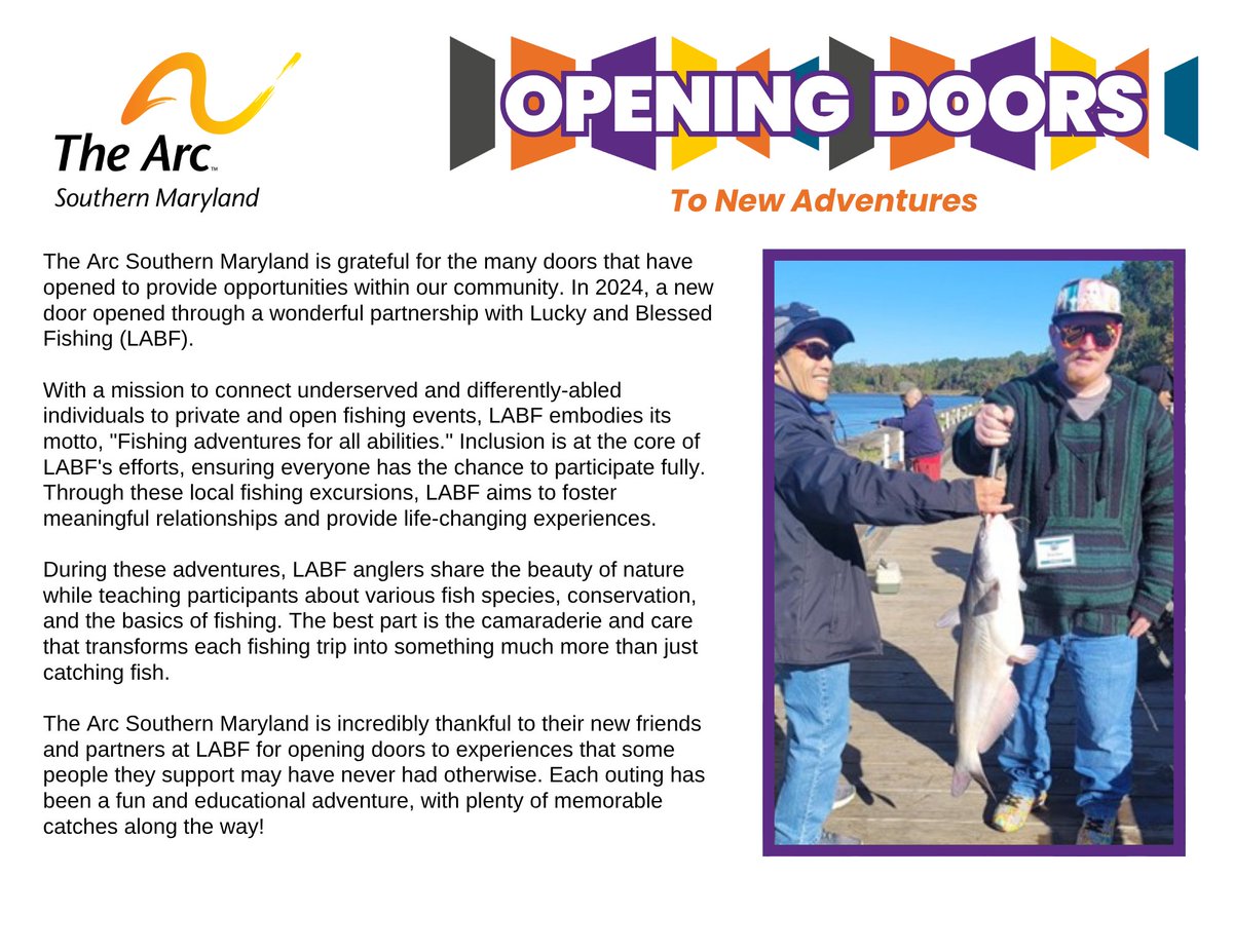 The Arc Maryland (@thearcmd) on Twitter photo How are you #OpeningDoors in your community? Our June calendar story is quite the catch and comes from <a href="/arcsomd/">The Arc Southern MD</a> and their partners at Lucky and Blessed Fishing. Check it out here! How are you #OpeningDoors in your community? Our June calendar story is quite the catch and comes from <a href="/arcsomd/">The Arc Southern MD</a> and their partners at Lucky and Blessed Fishing. Check it out here!
