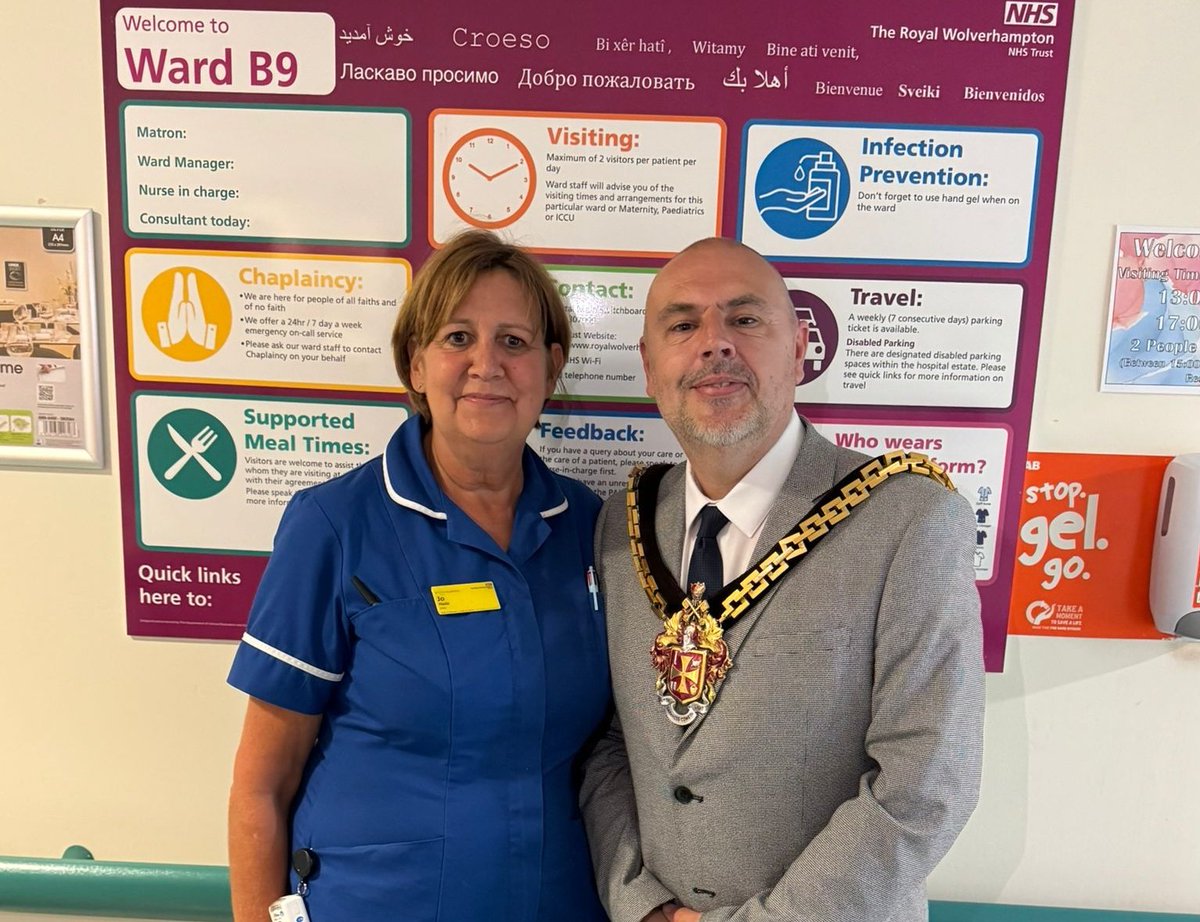 An inspiring visit to New Cross Hospital this afternoon to meet with the trust charity which I'm fundraising for this year. I had a tour of some wards and got to see the Mayoress (my daughter) hard at work on shift. Amazing people working for our NHS