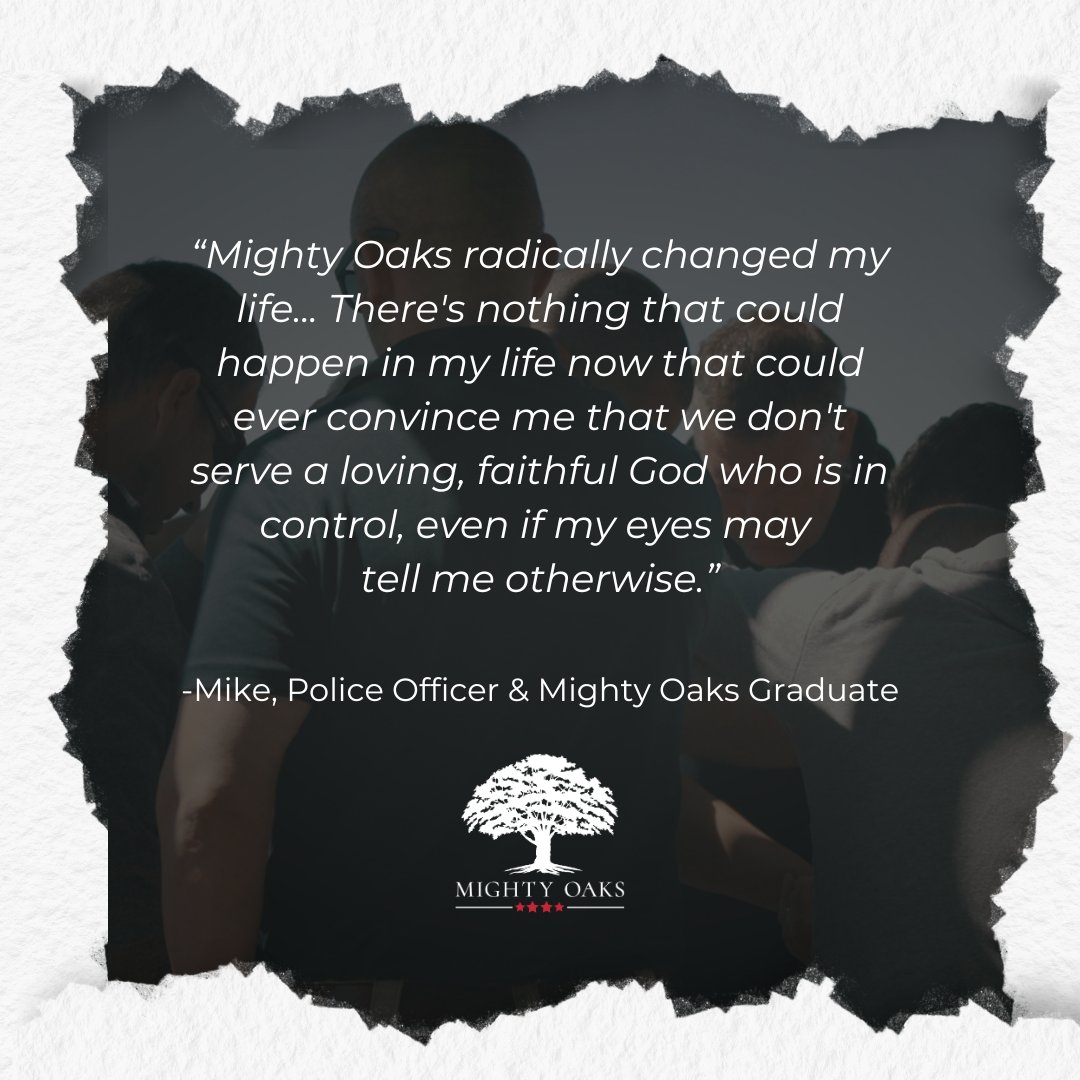 They see what most people never will and they carry it for a lifetime.
At Mighty Oaks, we’ve walked with countless law enforcement officers who’ve faced years of trauma in silence. But healing is possible. And it starts with hope.

#FirstResponders #PoliceOfficer #LawEnforcement
