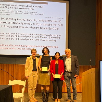 MountSinaiGI's tweet image. Congrats to Palak Rajauria on winning “Best Research Presentation” at this year’s IBD Retreat! Her work with Dr. Ryan Ungaro’s team shows a blood test may predict #CrohnsDisease up to 2 years before diagnosis with 99% specificity: wb.md/3ZZ8rk6
@ryanungaro @DOMSinaiNYC