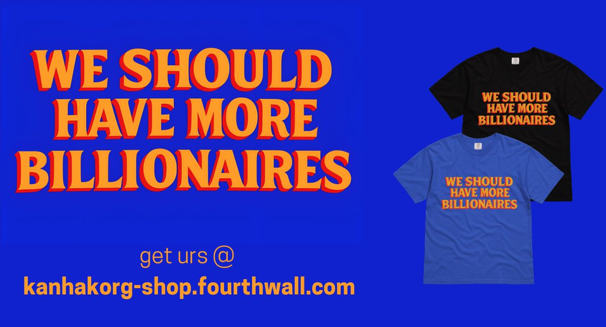 over the last 24h i found a lot of people here who agree with the fact that "we should have more billionaires" &amp; disagree strongly with zohran. 

imo that is a very powerful statement, so i put it on a tshirt. in a design inspired by his :)

get urs: link below!!