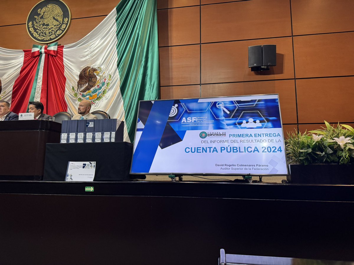 Inicia la 1a entrega del Informe de Resultados de la Cuenta Pública 2024 por parte de la <a href="/ASF_Mexico/">Auditoría Superior</a> en la <a href="/Mx_Diputados/">H. Cámara de Diputados</a>