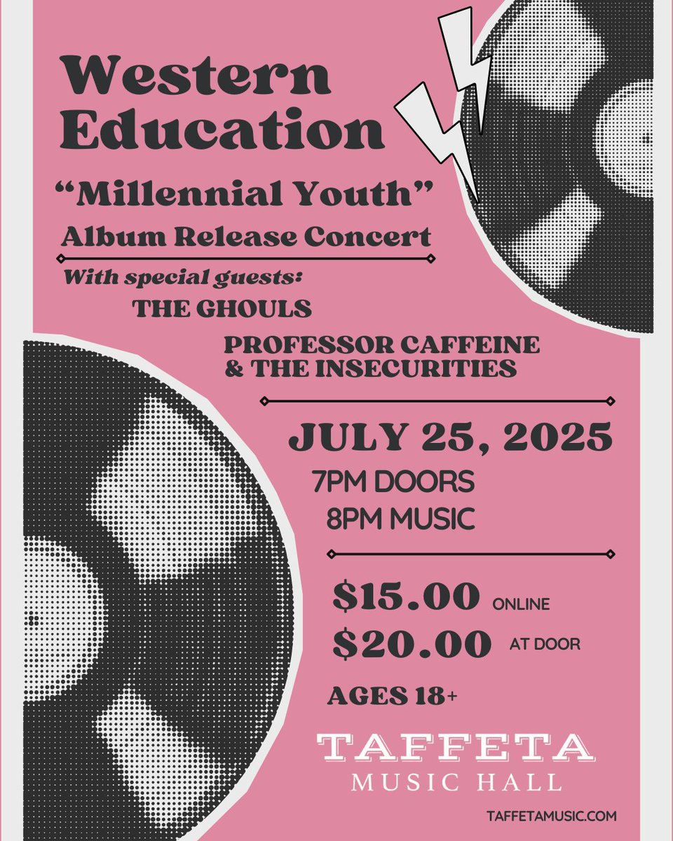 WestEdband's tweet photo. LOWELL. It's time! Our album release concert for MILLENNIAL YOUTH is July 25th at @TaffetaMusic . See you there! https://t.co/LeNFJwQ1d2
