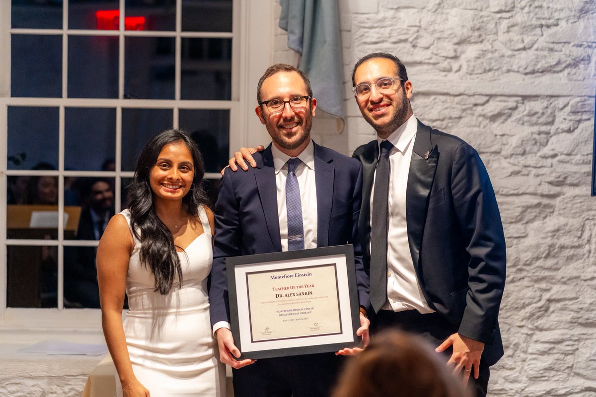 Alex Sankin (@alexsankinmd) on Twitter photo No better way to cap off my 1st decade as an attending:
1) Teacher of the Year award
2) Appointed as PD of <a href="/MontefioreUro/">MontefioreUrology</a> residency
3) Promoted to Professor <a href="/MontefioreNYC/">Montefiore Health System</a> <a href="/EinsteinMed/">Albert Einstein College of Medicine - Official</a>
Incredibly grateful to have the best colleagues and residents as my second family No better way to cap off my 1st decade as an attending:
1) Teacher of the Year award
2) Appointed as PD of <a href="/MontefioreUro/">MontefioreUrology</a> residency
3) Promoted to Professor <a href="/MontefioreNYC/">Montefiore Health System</a> <a href="/EinsteinMed/">Albert Einstein College of Medicine - Official</a>
Incredibly grateful to have the best colleagues and residents as my second family