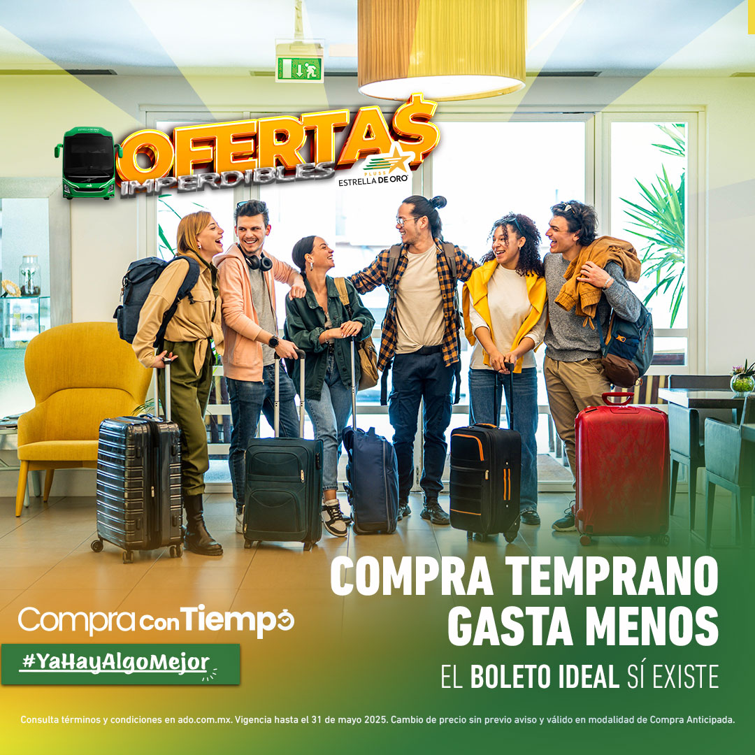 📚✨ ¿Presupuesto de estudiante? Aquí va un truco:
Compra tu boleto en línea con anticipación y consigue hasta 50% de descuento con Estrella de Oro.
Más barato que el café del lunes… y te lleva más lejos.
Compra desde tu cel o en tinyurl.com/23gubfhw
#YaHayAlgoMejor