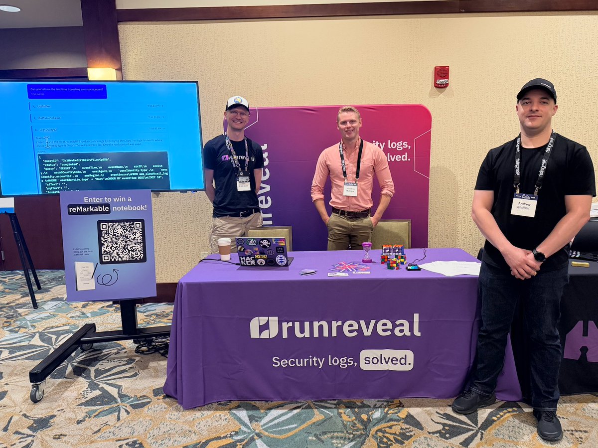 RunReveal's tweet image. The RunReveal team is live at @fwdcloudsec in Denver!
Come say hi, chat with our team about your threat detection workflow, and learn about our new AI chat 👀