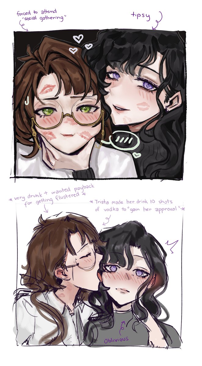 noriiikonbu's tweet image. 🦜🦋 modern au- i finally got to draw kakania getting her cheeks squished😊
 #isokania #Reverse1999