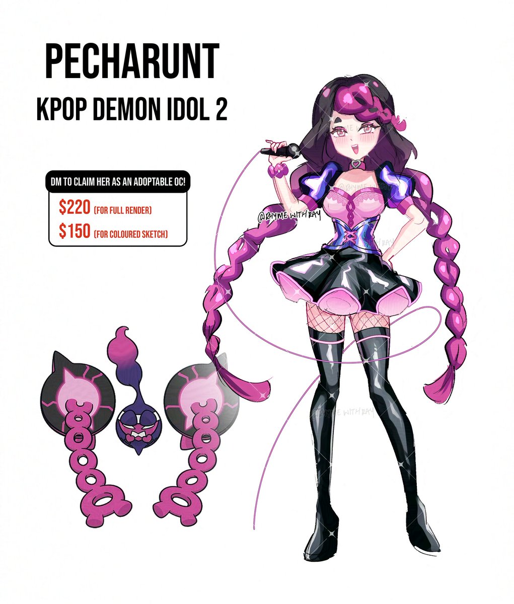 🍑🎤Poke-gijinka adoptable: KpopDemon Idol Pecharunt!