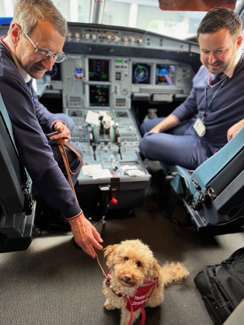 MedDetectDogs's tweet image. Marcus alerts our client, Ariella, when she is about to collapse due to #pots.
Thanks to his alerts, Ariella is able to lead an independent life and work, including travelling overseas.
Ariella says: “Marcus is an amazing travel companion, always agile and focussed.
“Once,…
