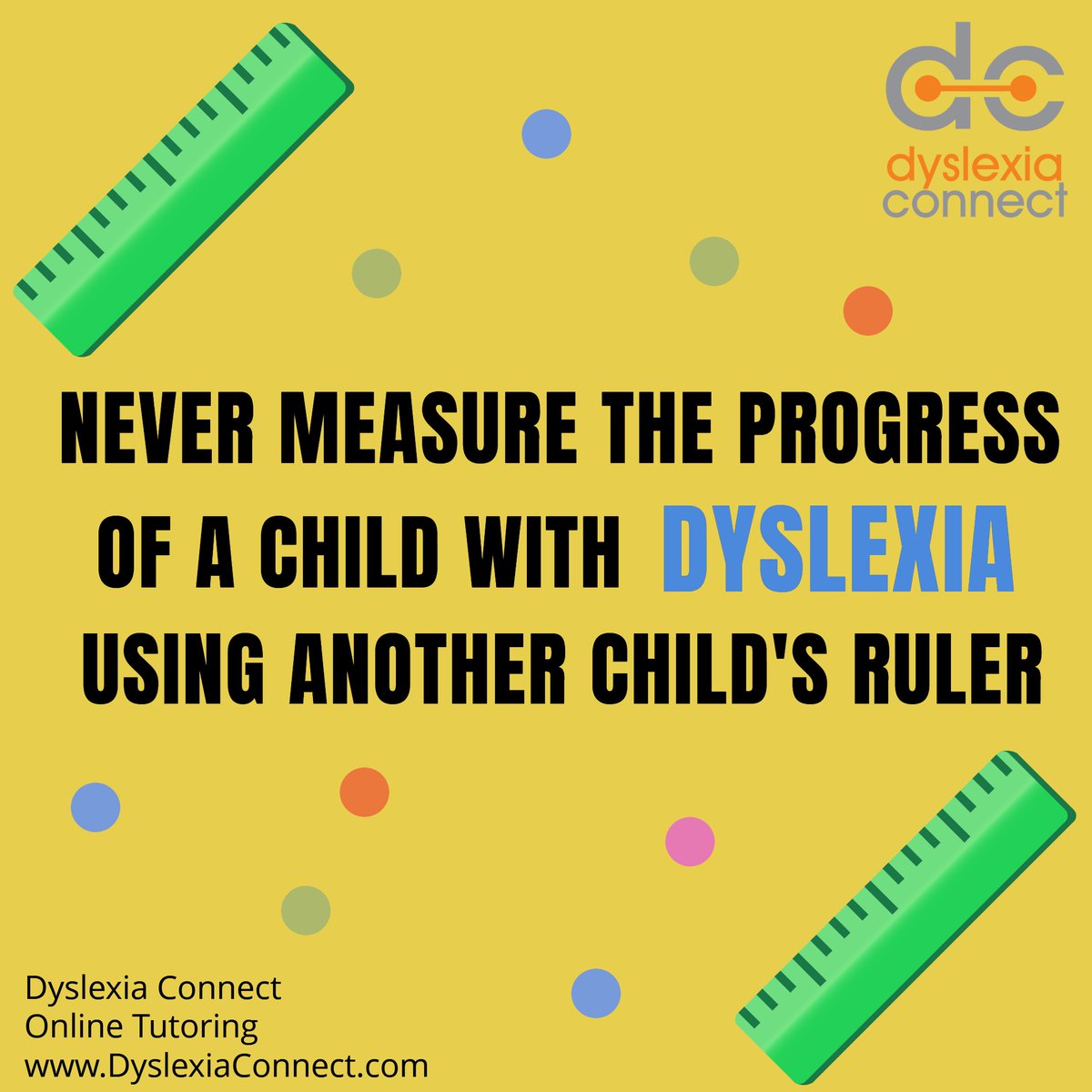 We need to make sure that we don't measure the progress of a child with dyslexia using another child's ruler! We need to celebrate every bit of progress that they make! #dyslexia #ADHD #dysgraphia #DyslexiaAwareness