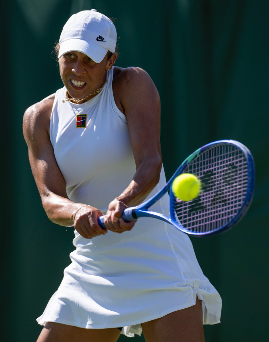 Wimbledon's tweet photo. First round fightback 👊

After losing the first set, @Madison_Keys defeats Elena-Gabriela Ruse 6-7(4), 7-5, 7-5 🇺🇸

#Wimbledon https://t.co/FHE33xd7Fx