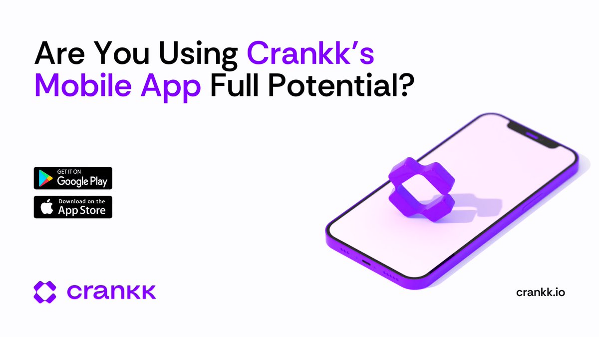 Are you making full use of the Crankk Mobile App?

Managing your Crankk network has never been easier. Whether you’re on the go or at home, the Crankk app allows you to stay connected, monitor your mining rewards, and access your wallet—all from the palm of your hand.

Key