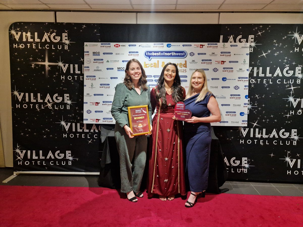 Bury Hospice is extremely delighted to have won ‘Bury’s Most Loved Charity’ in the Local &amp; Loved Awards 2025.
The awards night was organised by Faz Patel and her team at The Best of Northwest. A special thanks to all those who voted and everyone involved in this fabulous event.