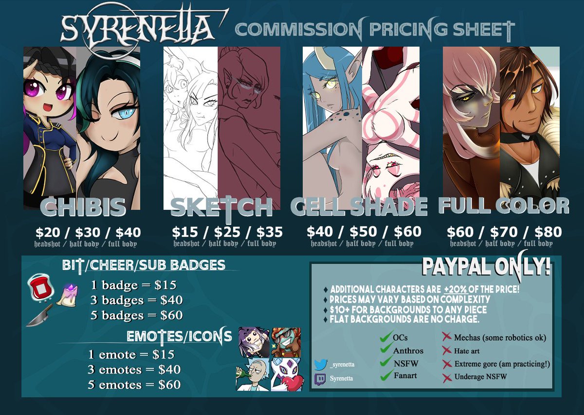 _syrenetta's tweet photo. I'M BACK BITCHES!!

I'm Syrenetta and Im looking to get back in the art game! I love anything creepy or Pokémon related, but I'm pretty flexible! This is an old sheet, but I plan to fix her up soon! Le me know if you're interested in any c0mm work!! #art #DigitalArtist https://t.co/NqVJxJEy4X