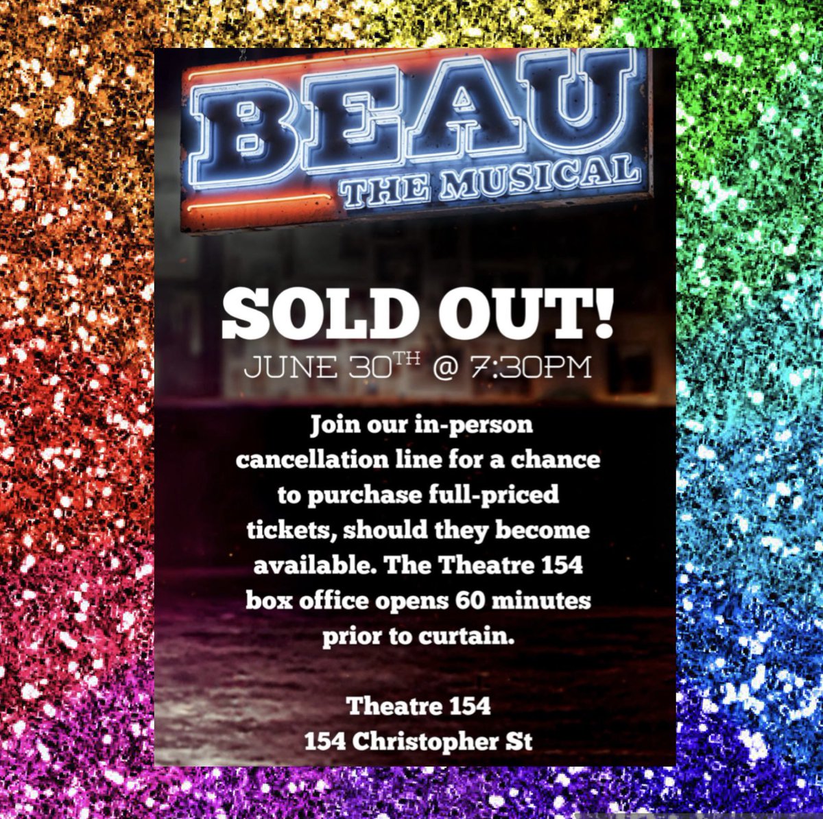 Douglas Lyons (@douglassings) on Twitter photo A very exciting way to end Pride month tonight, but you can still snag a ticket in July! You don’t wanna miss <a href="/BeauMusical/">Beau the Musical</a> at Theater 154. Ootbtheatrics.com A very exciting way to end Pride month tonight, but you can still snag a ticket in July! You don’t wanna miss <a href="/BeauMusical/">Beau the Musical</a> at Theater 154. Ootbtheatrics.com