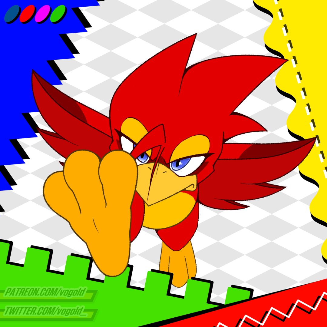 vogold_'s tweet image. Just a red Flicky from the hit Genesis/MegaDrive game, Sonic 3D Blast/Flickies' Island.