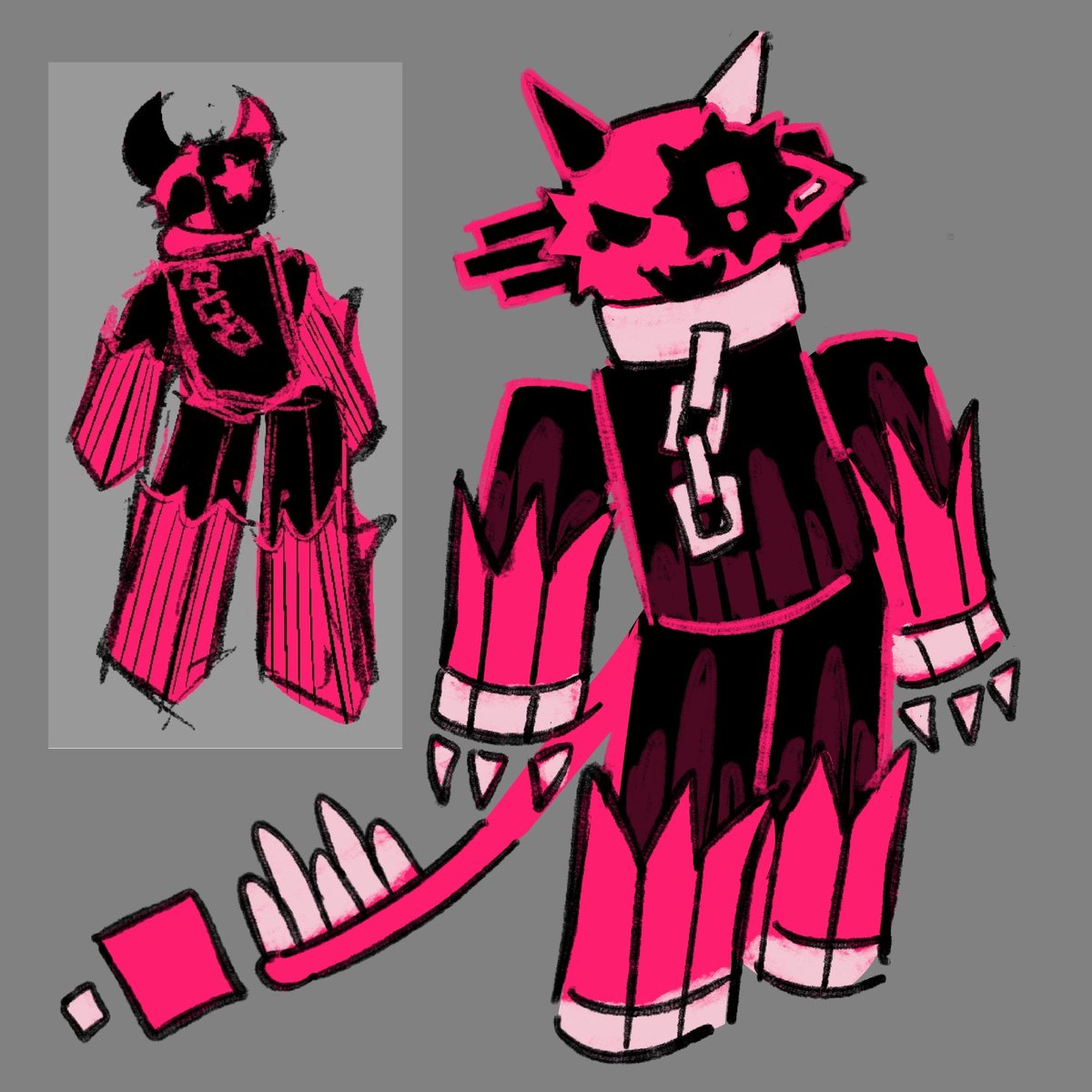 PAPERSNATCH's tweet photo. Touched the Lycanthropy Gatekeyper skin up a little for funsies ^_^ #gatekeyper #forsakenroblox https://t.co/7VIQphAfdE