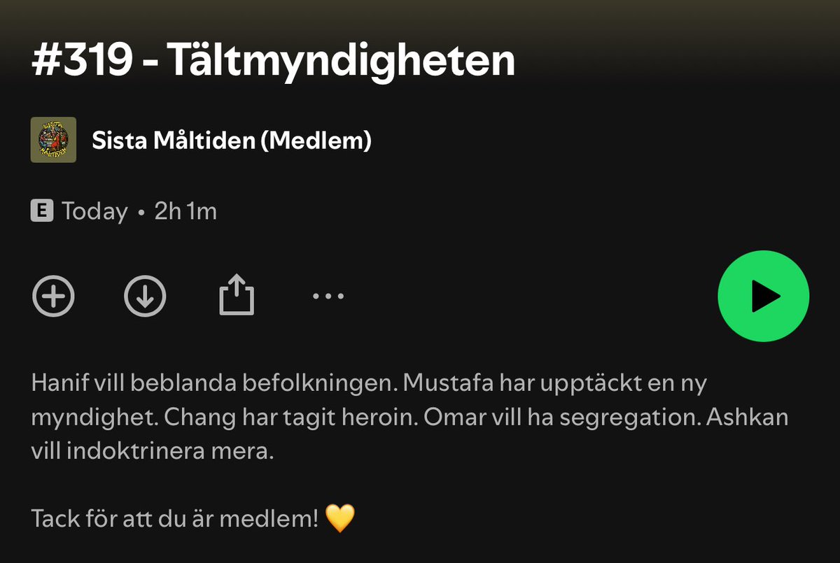 Nytt avsnitt av Sista måltiden ute!